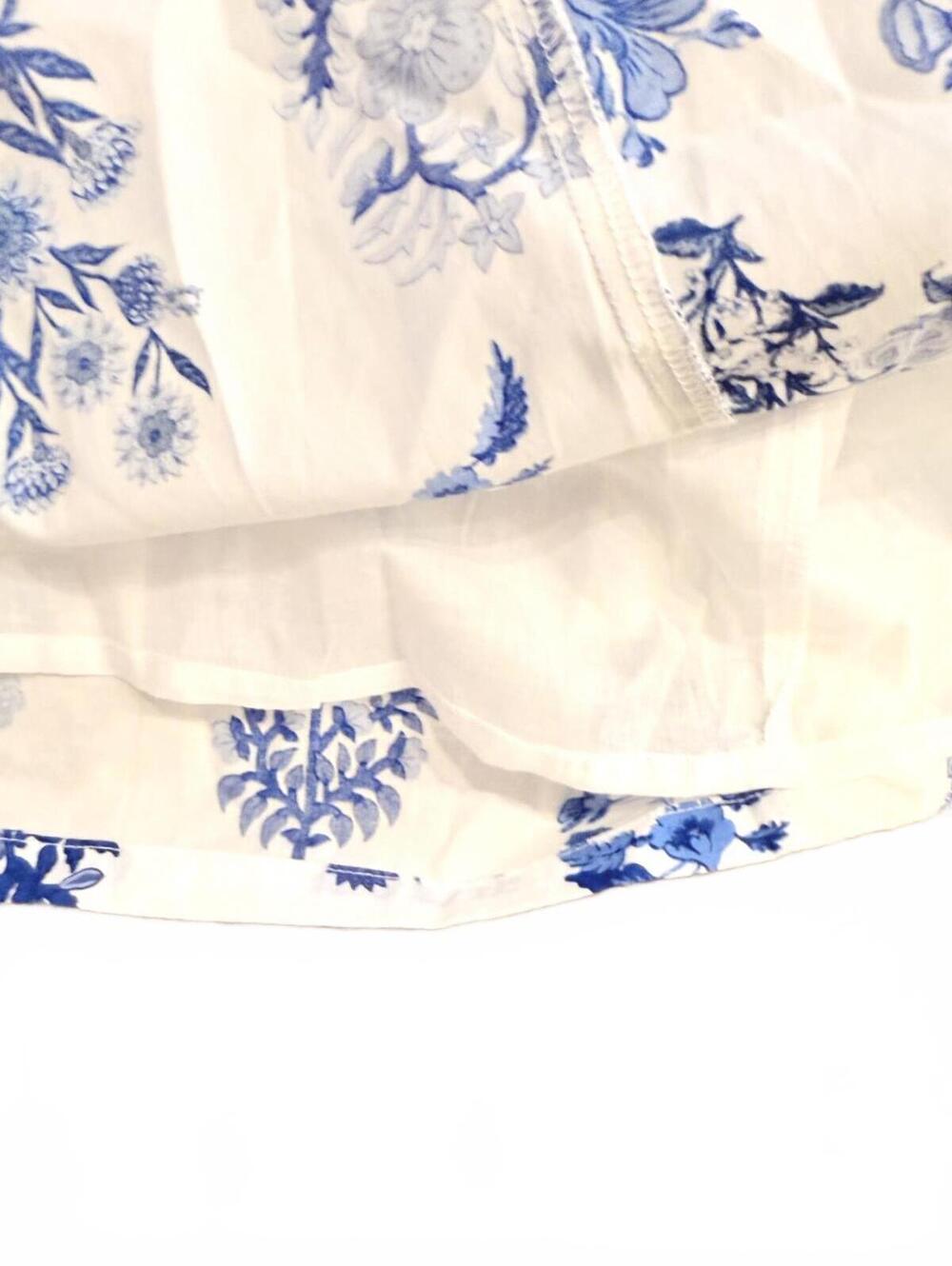 PARKER Blue Floral Print Smocked Waist Midi Skirt Size M - Picture 7 of 10